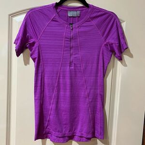 ATHLETA Short Sleeve 1/2 Zip Cycling Top Purple Women’s Size XS 439089
